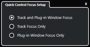 Quick Control Focus Setup panel