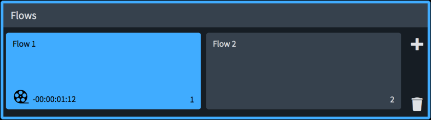 Flows panel in Setup mode
