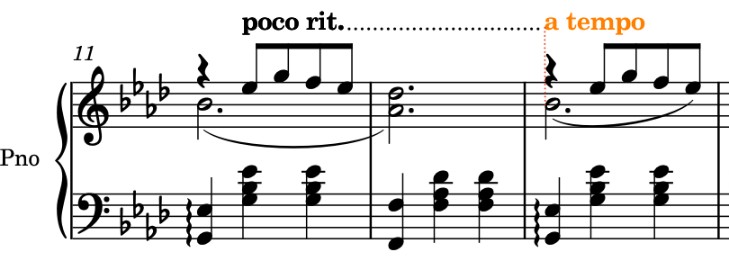 a tempo input in bar 13