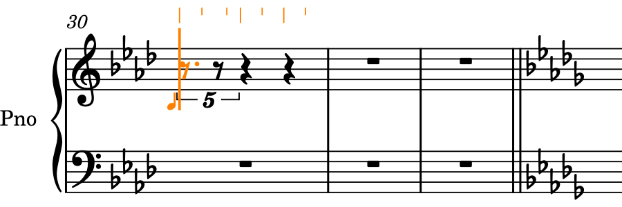 16th note quintuplet input without any notes in it yet