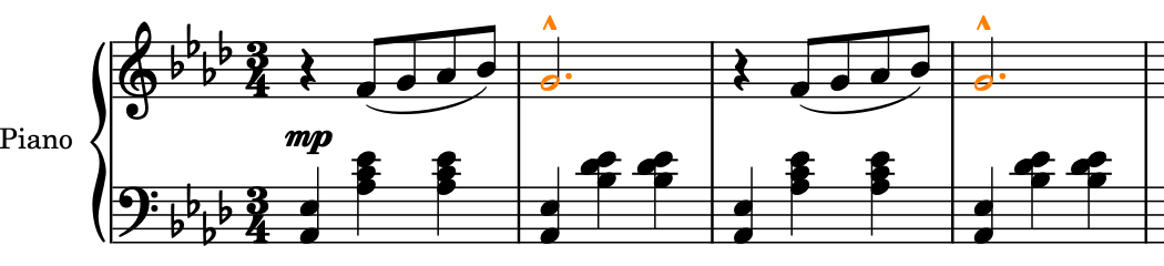 Marcato articulations added to notes
