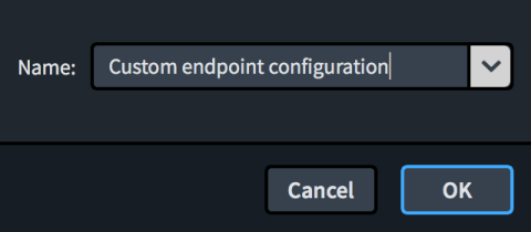 「エンドポイントの設定を保存 (Save Endpoint Configuration)」ダイアログ