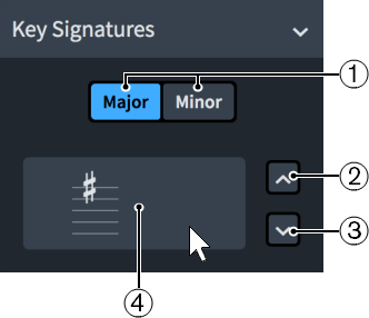 調号、調性システム、臨時記号パネルの「調号 (Key Signatures)」セクション