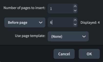 Insert Pages dialog
