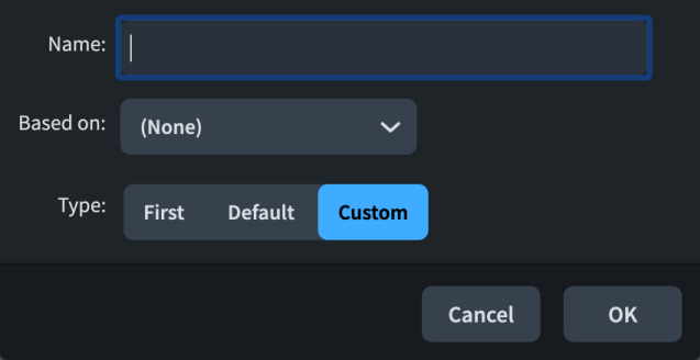 New Page Template dialog
