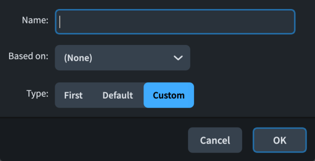 New Page Template dialog