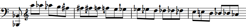 Musical passage in 24-EDO, Gould arrows